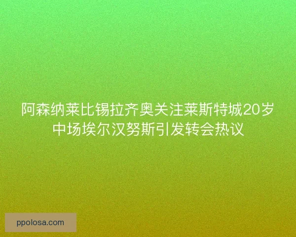 阿森纳莱比锡拉齐奥关注莱斯特城20岁中场埃尔汉努斯引发转会热议 阿森纳莱比锡拉齐奥关注莱斯特城20岁中场埃尔汉努斯引发转会热议